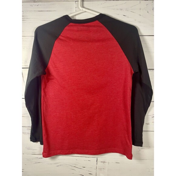 Fortnite Knight Helmet Graphic Long Sleeve Shirt Red Black Youth Size 10/12 - Picture 4 of 4